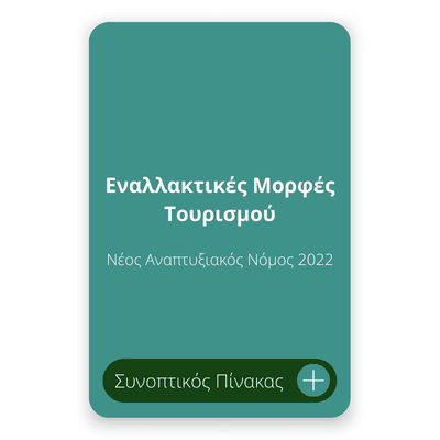 Εναλλακτικές Μορφές Τουρισμού Νέος Αναπτυξιακός Νόμος 2022 Εναλλακτικές Μορφές Τουρισμού Νέος Αναπτυξιακός Νόμος 2022